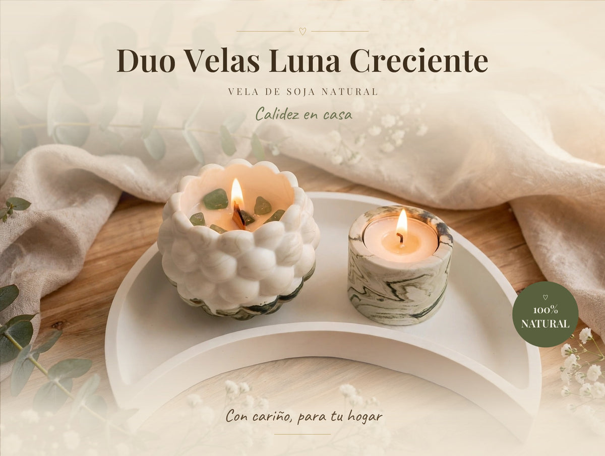 Duo Velas Luna Creciente