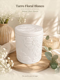 Tarro Floral Blanco