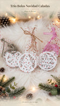 Trio Bolas Navidad Caladas