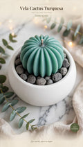 Vela Cactus Turquesa
