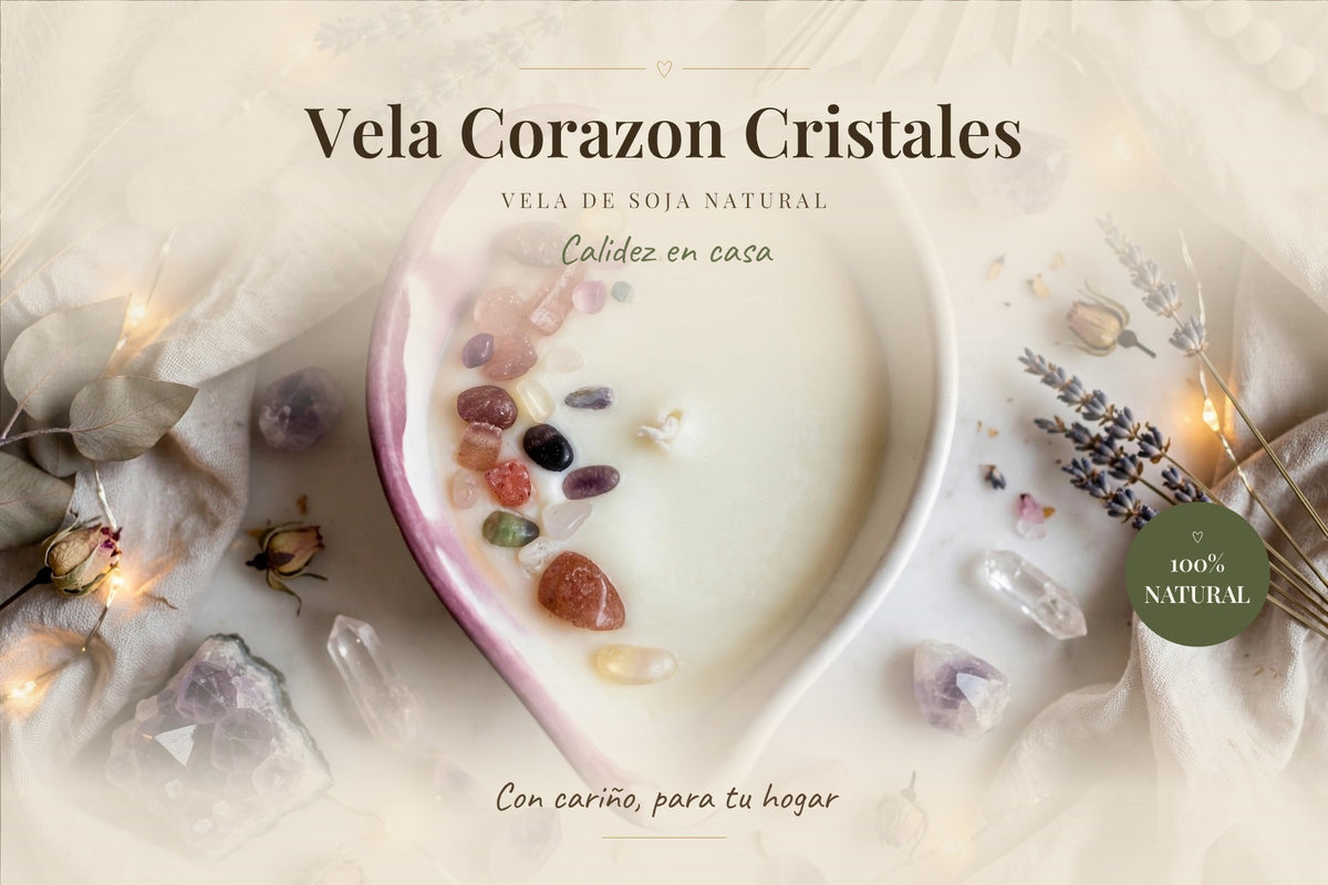 Vela Corazon Cristales
