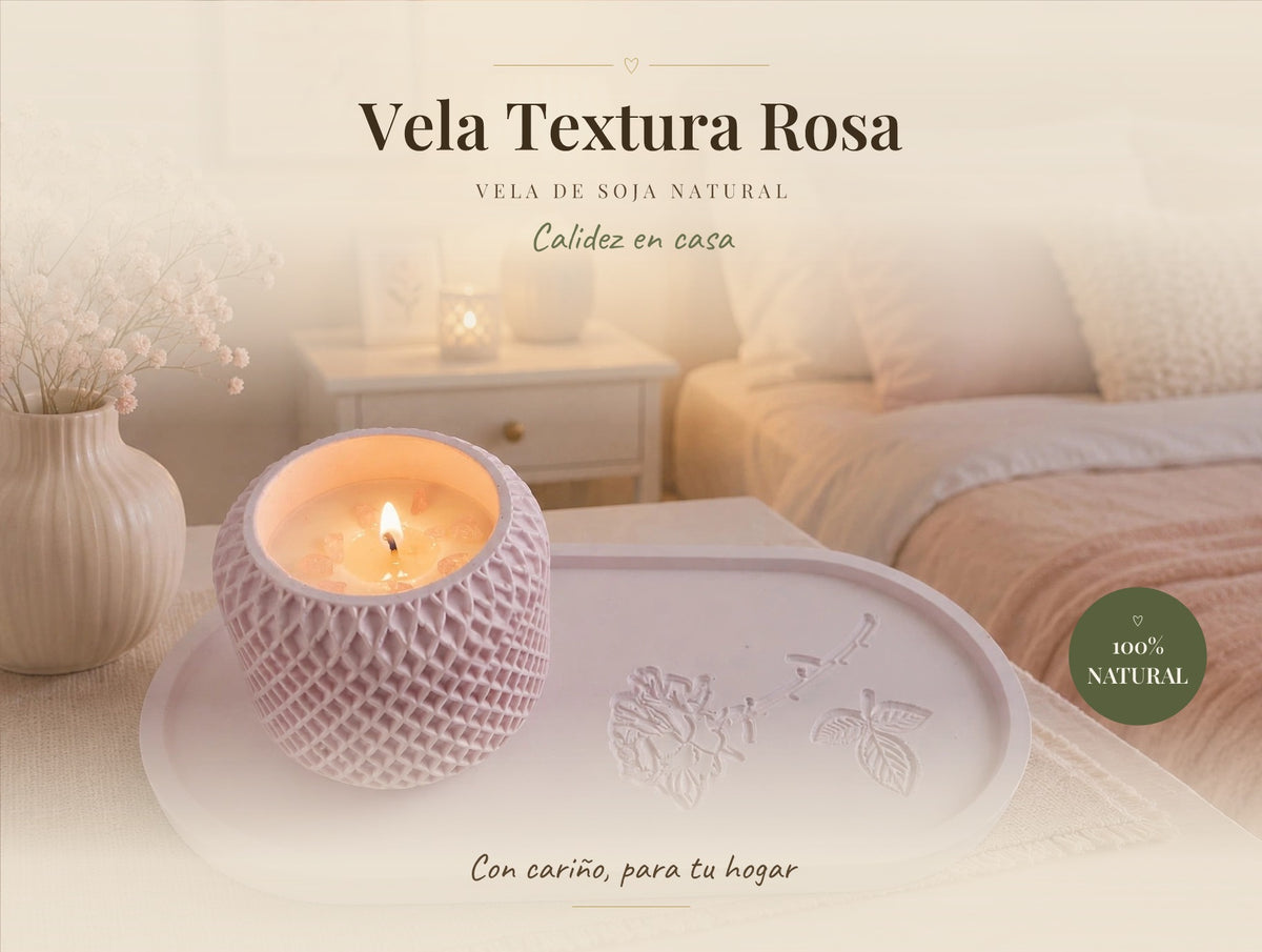 Vela Textura Rosa