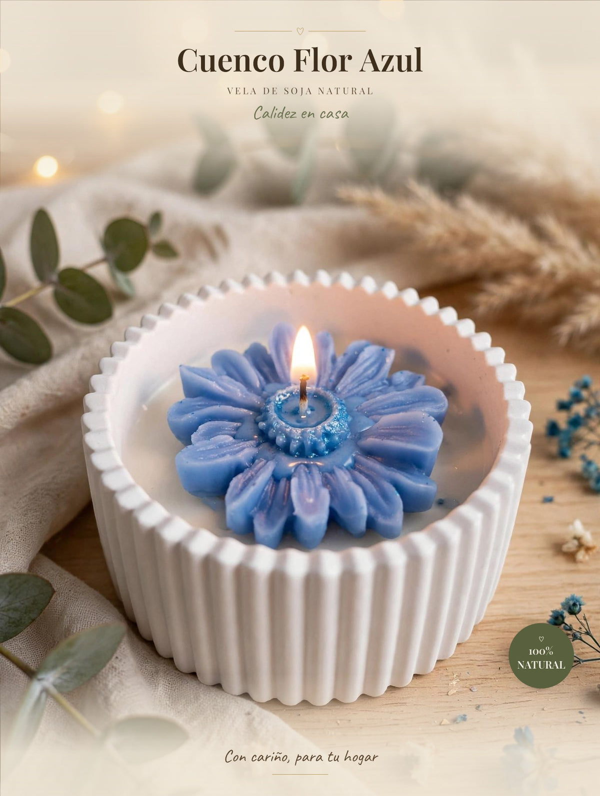 Cuenco Flor Azul