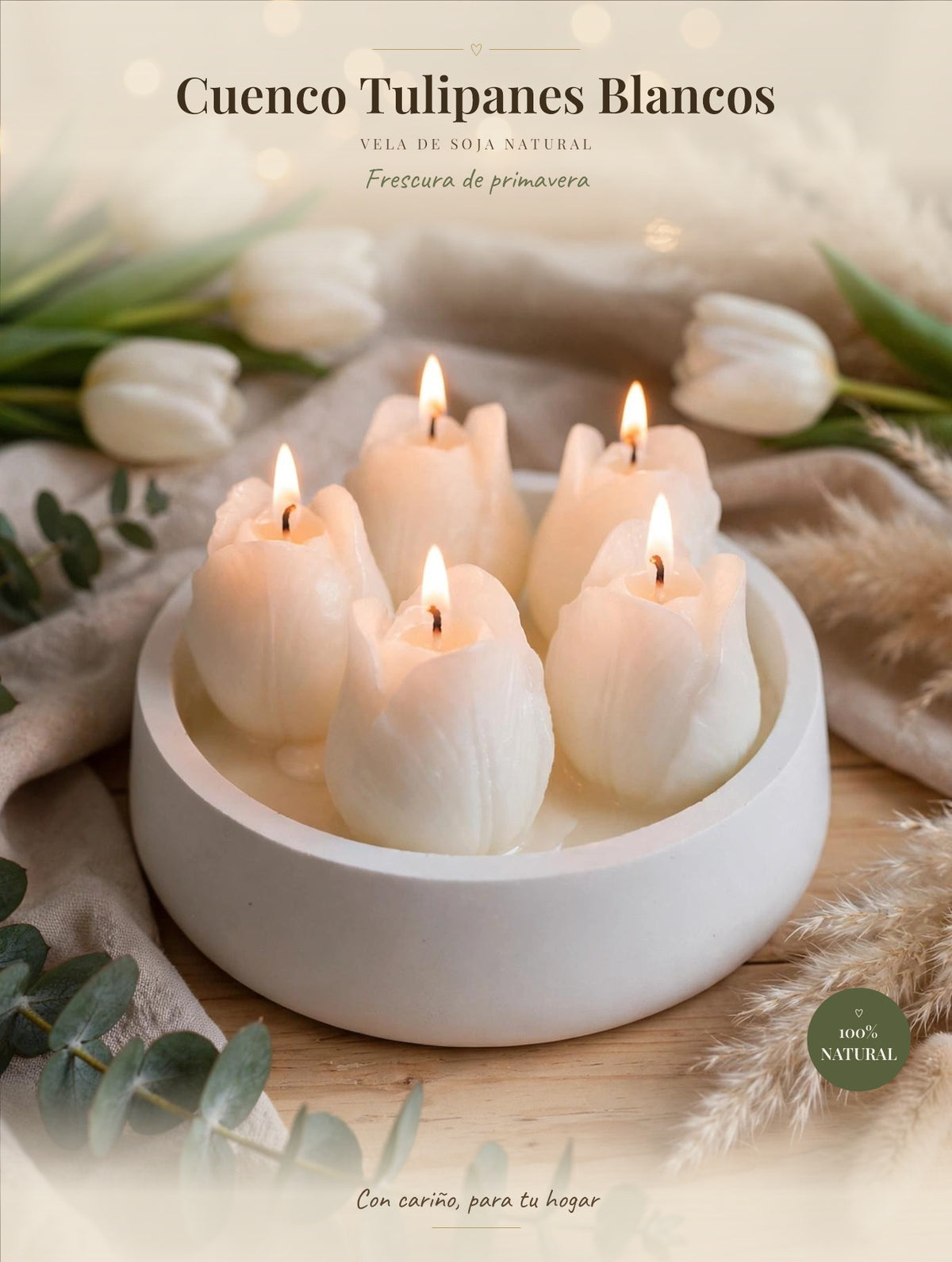 Cuenco Tulipanes Blancos